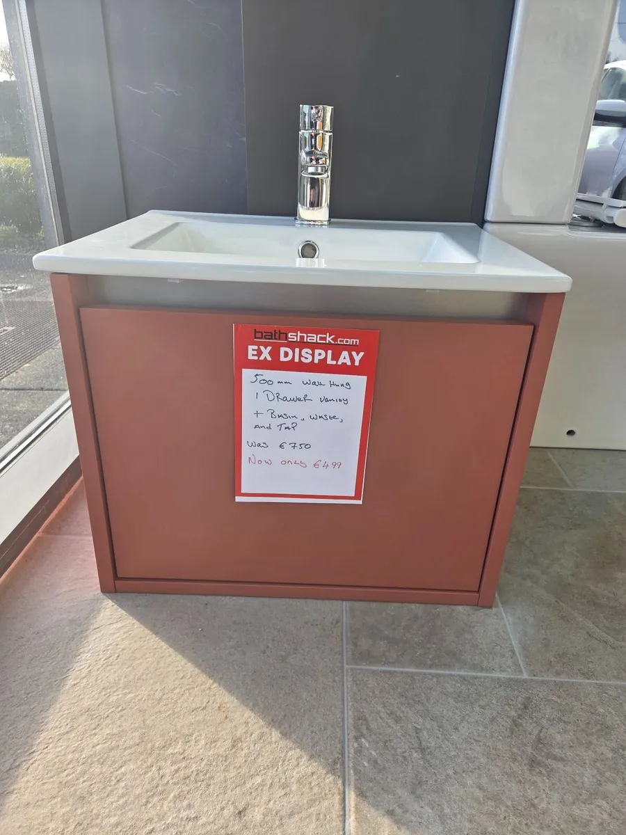Ex Display 500mm vanity unit in Tuscan Red - Image 1