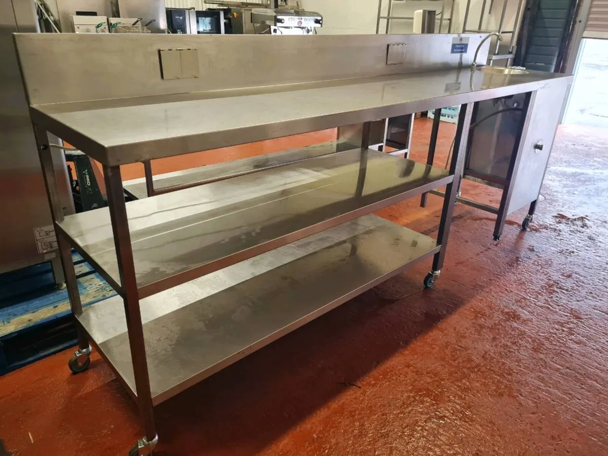 Stainless Steel Counter Table with Hand Sink - Image 2