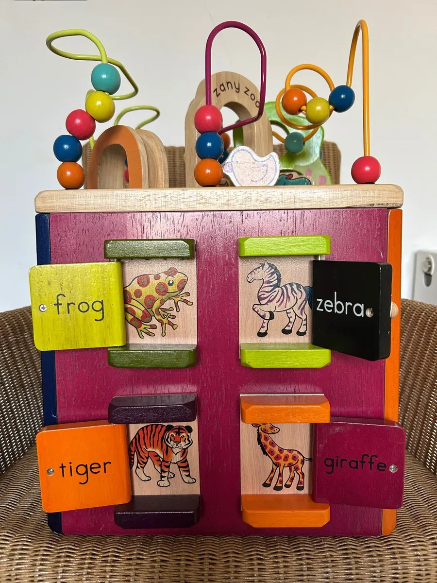 Zany Zoo Wooden Activity Cube (B.Toys) - Image 1