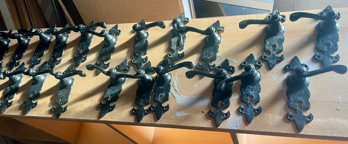 12 sets Vintage black door handles - Image 2