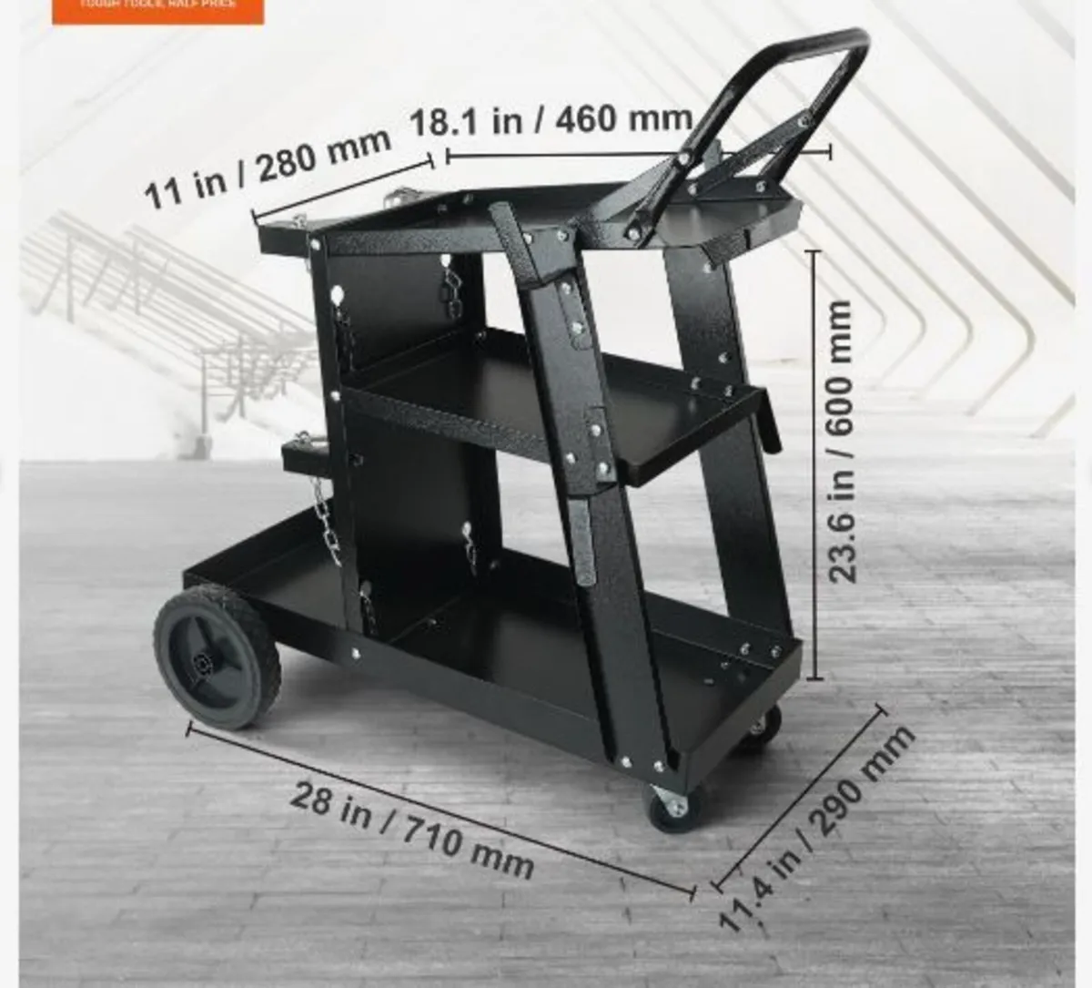 Welding Cart, 3-Tier Heavy Duty Welder Cart - Image 2