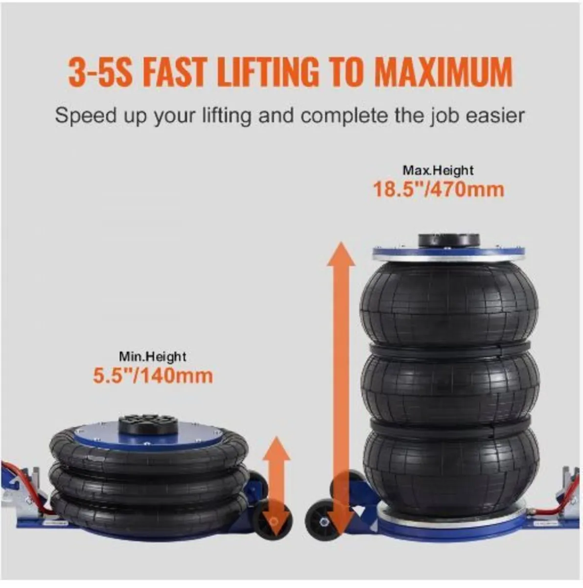 Air Jack, 5 Ton/11000 lbs Triple Bag Air Jack - Image 3