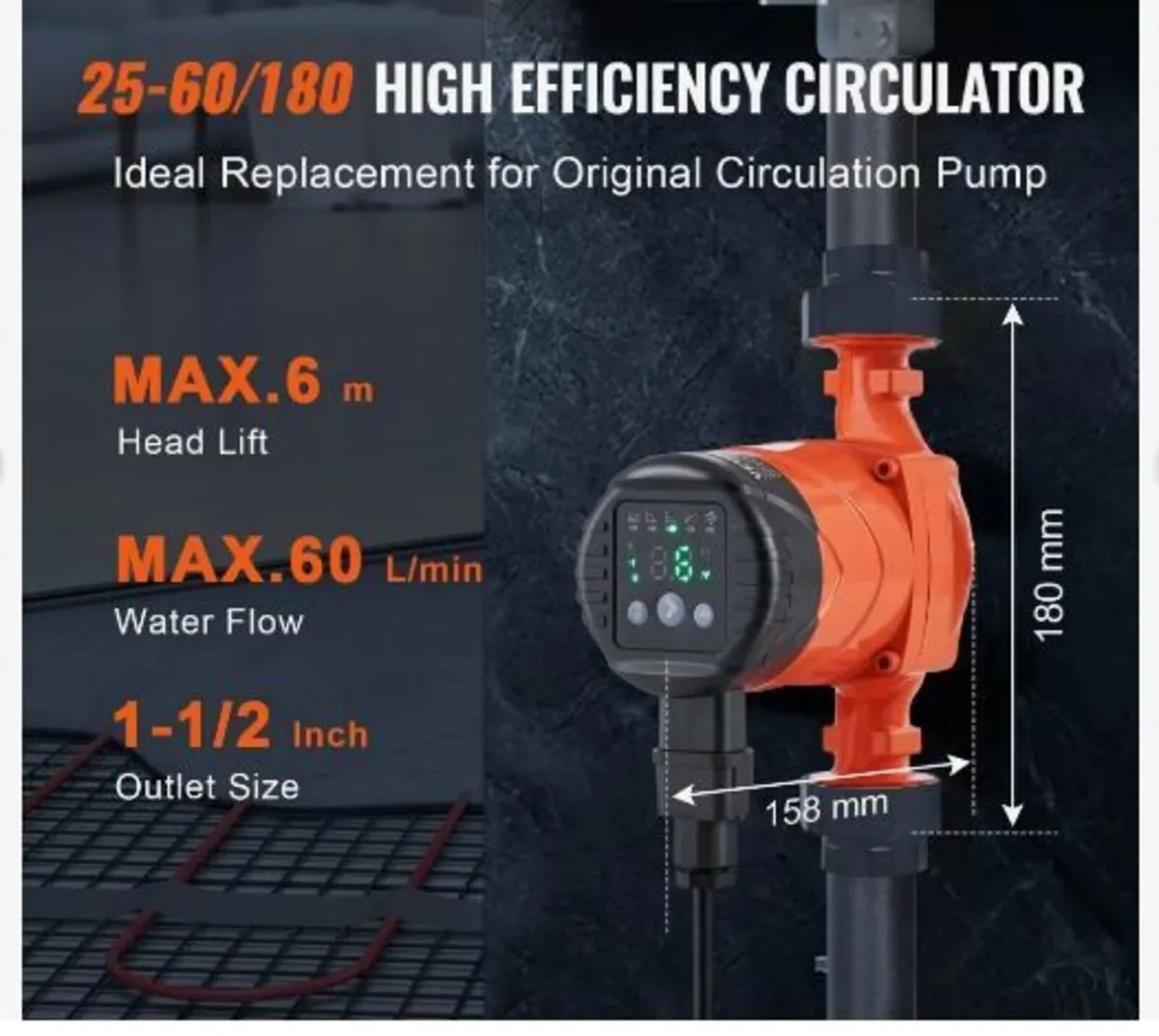 LPS25-6BP-180 Hot Water Recirculating Pump - Image 2