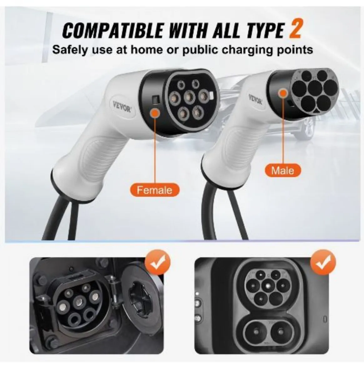 Type 2 to Type 2 EV Charging Cable, 32Amp - Image 2