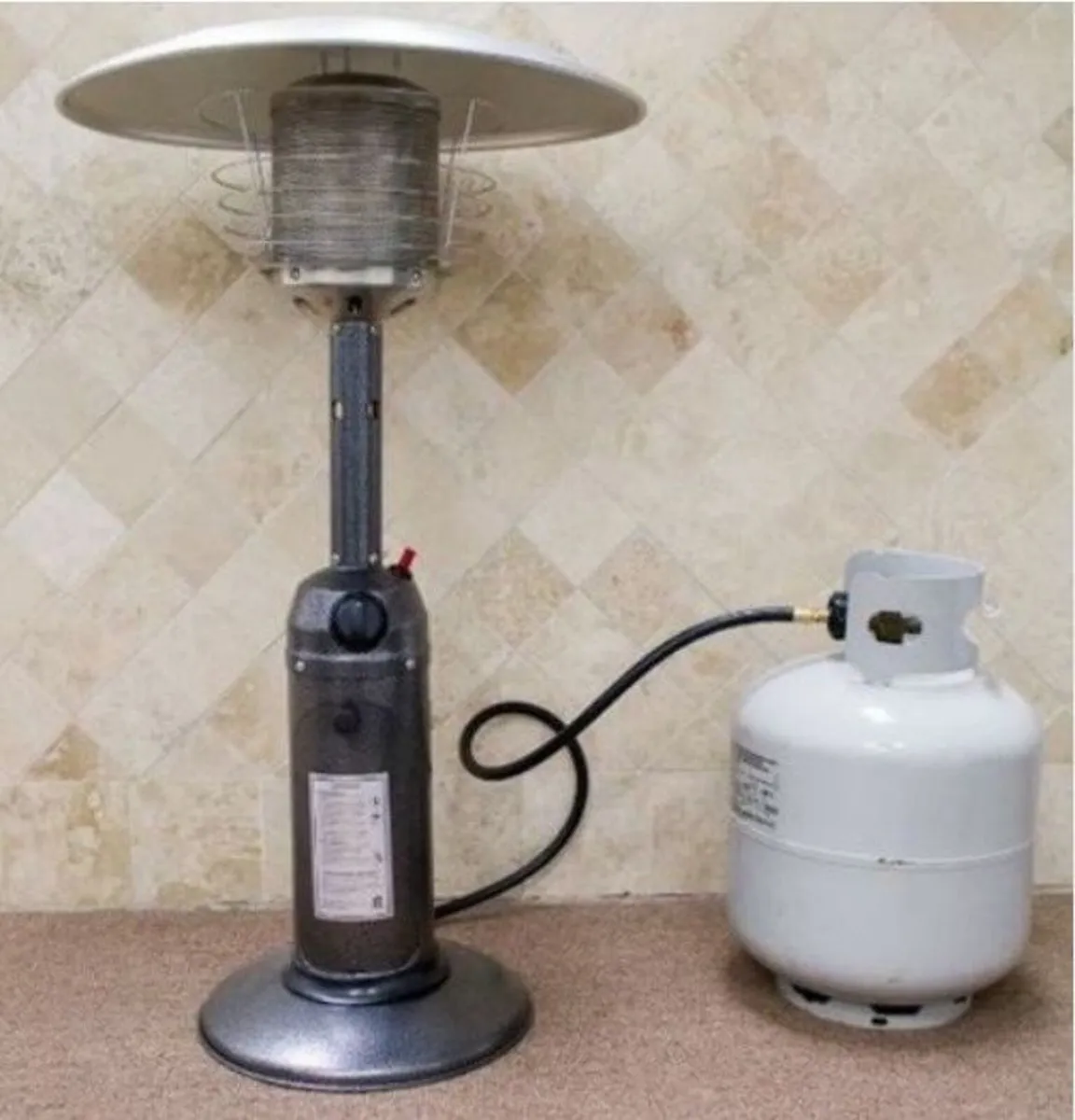 Stainless Tabletop Gas Patio Heater w/ Hose 4kW - Image 3
