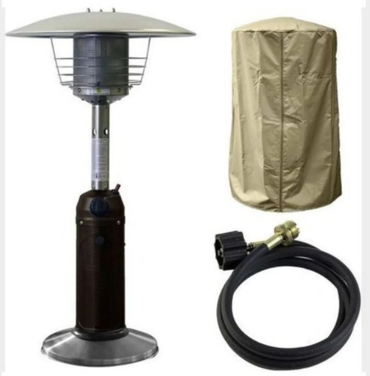 Stainless Tabletop Gas Patio Heater w/ Hose 4kW - Image 1