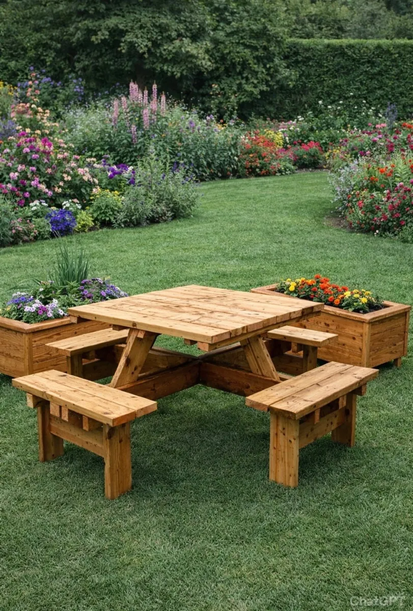 Picnic bench 8 seater - Image 1