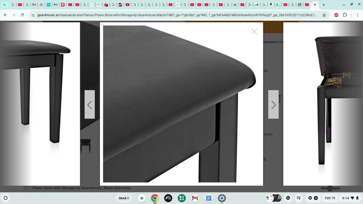 New leather piano stool - Image 2