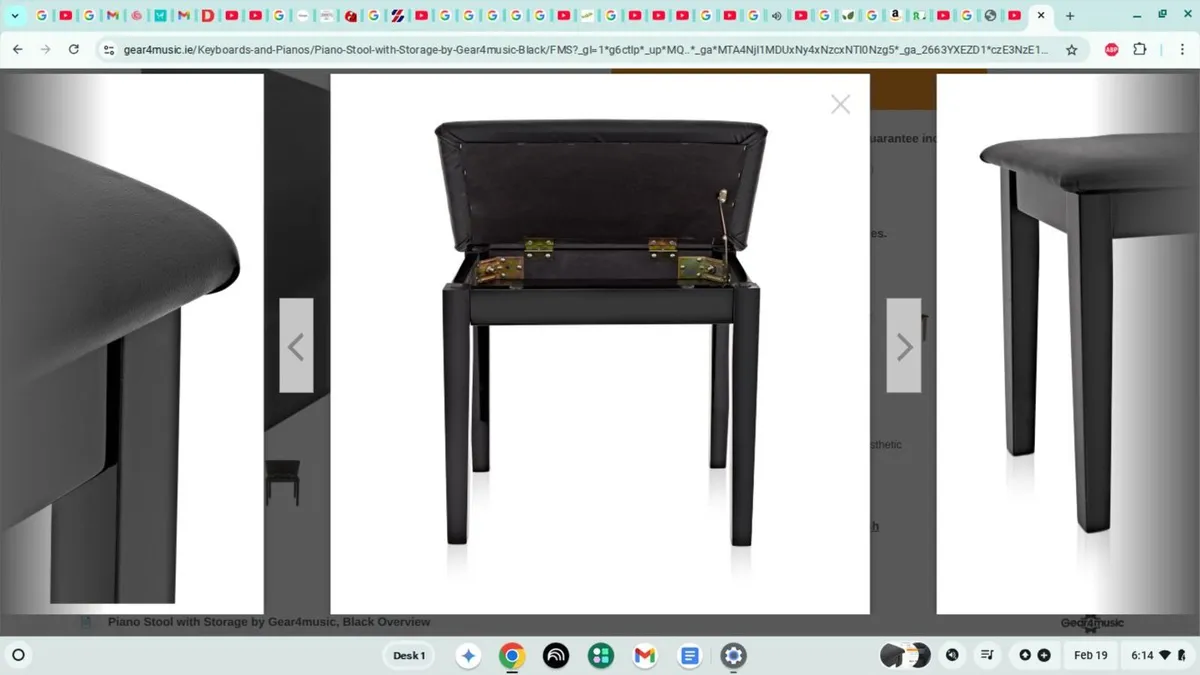 New leather piano stool - Image 3