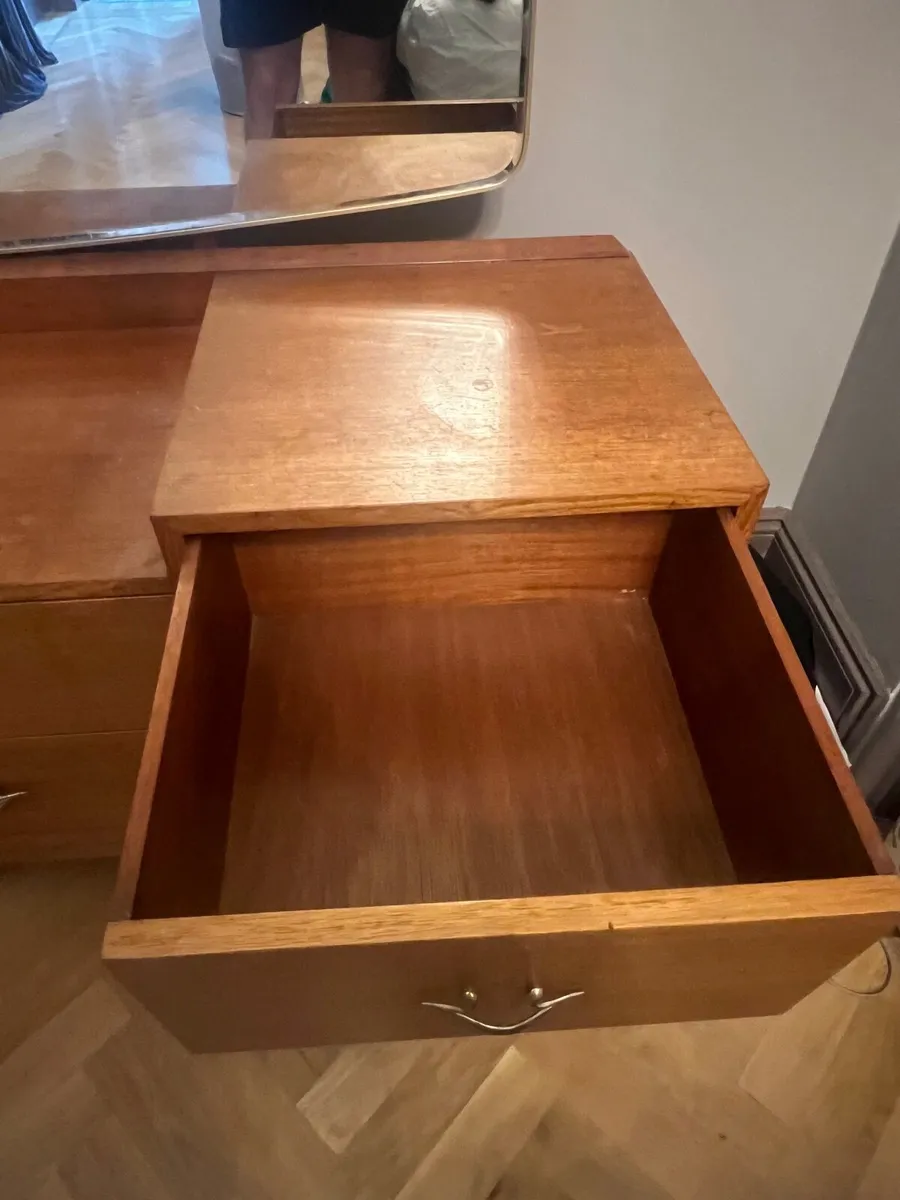 Vintage Mid-Century Teak Dressing Table w/ Mirror - Image 3