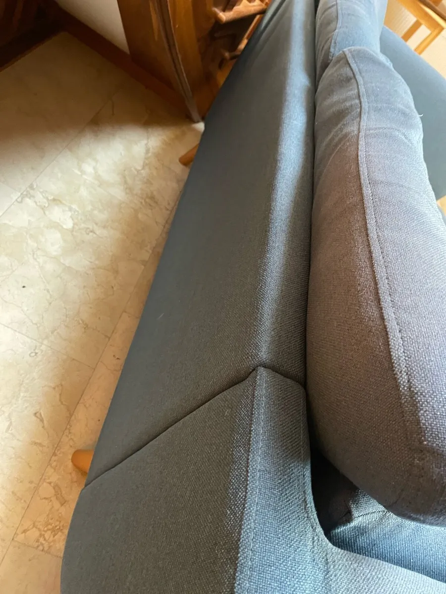 Ex DFS - Beautiful Blue 2 Seater Couch - Sofa - Image 4