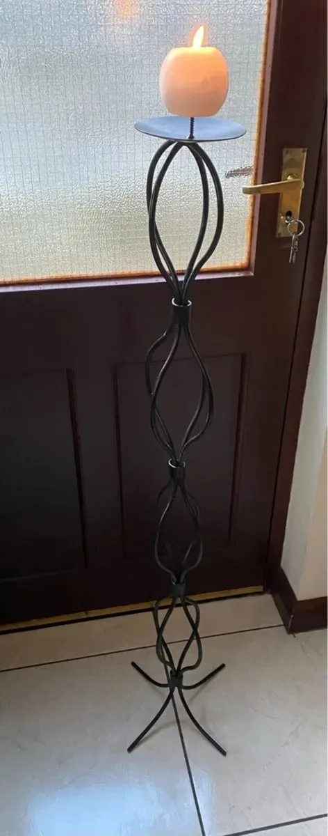 Beautiful Tall Sturdy Cast Iron Candle Holder - Image 4