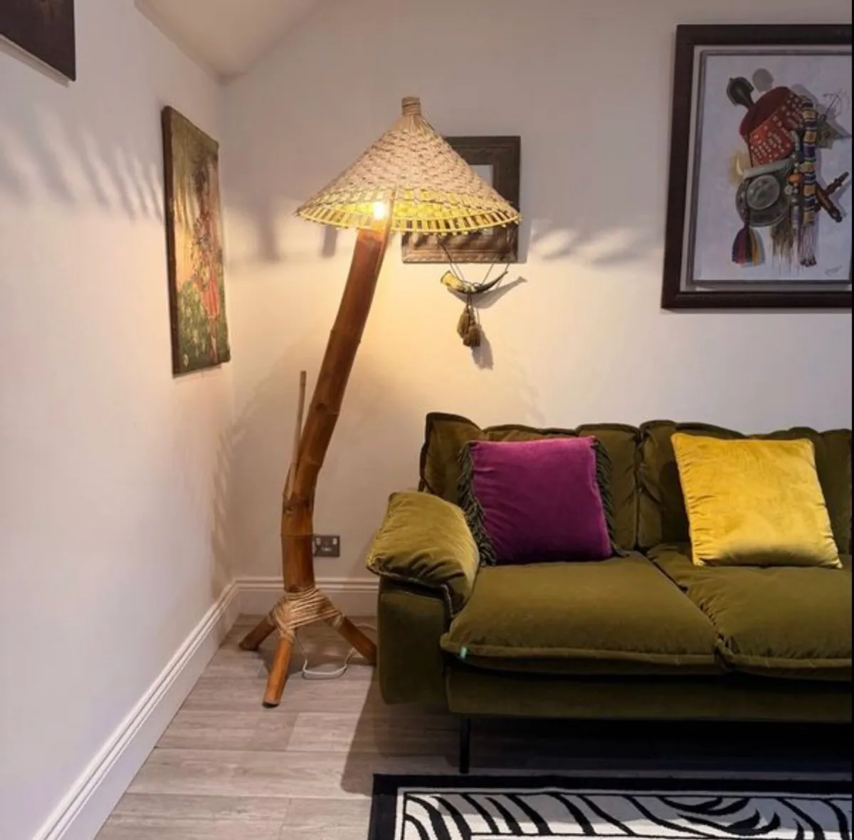 Mid Century Bamboo Floor Lamp - Image 1