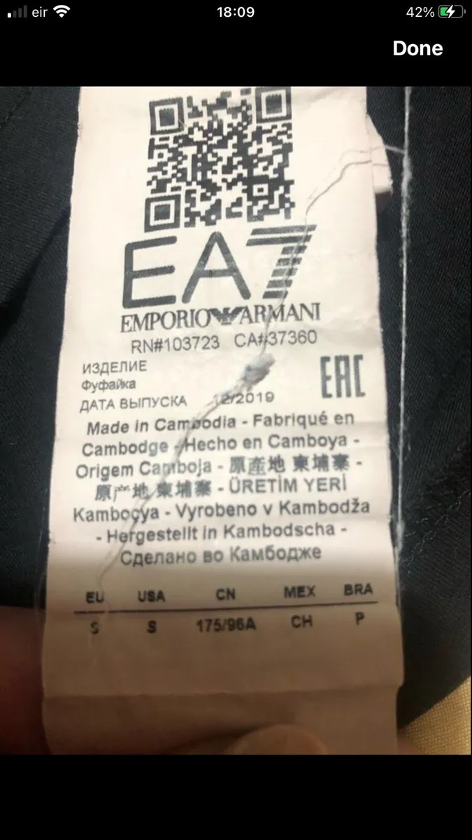 Mens Armani teeshirt size S €5 - Image 3