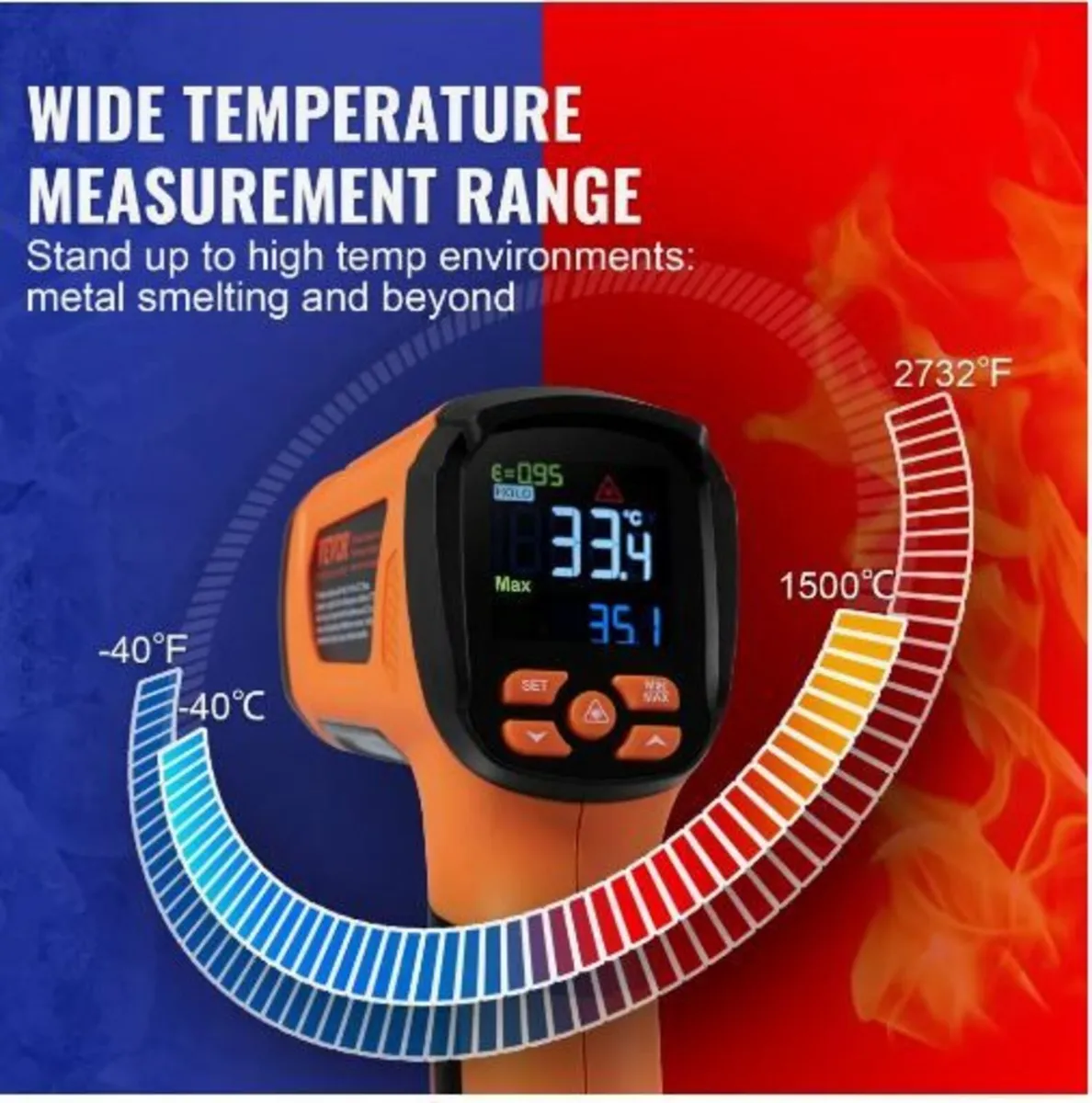 Infrared Thermometer, -40~2732°F Dual Laser - Image 4
