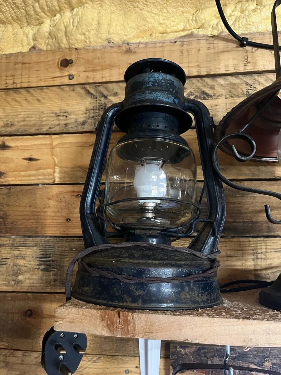 Oil lantern converted to electric