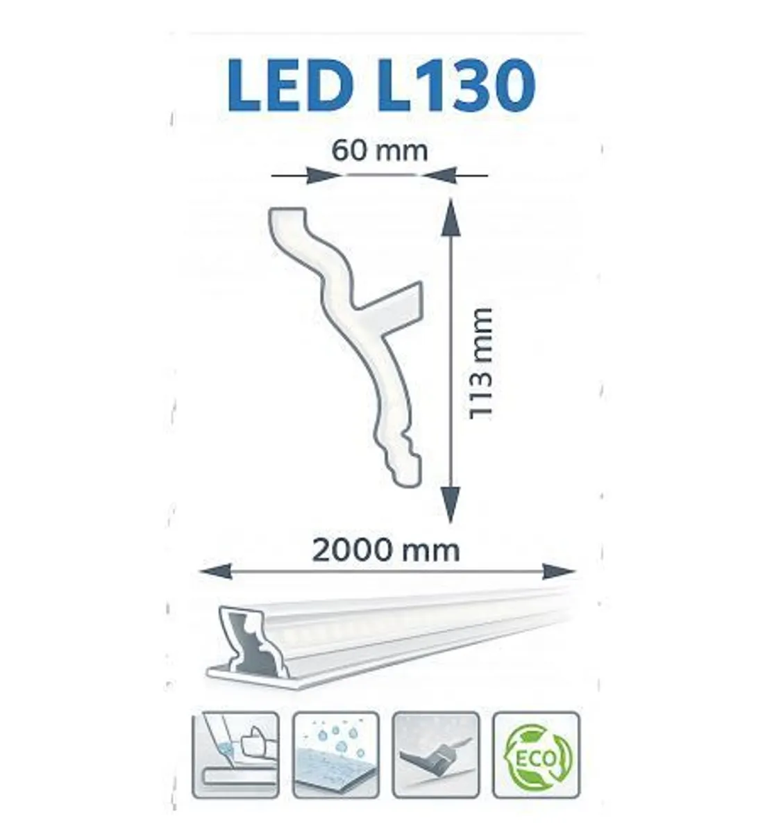 LED Coving Moulding L130  24m 12 Lengths - Image 2