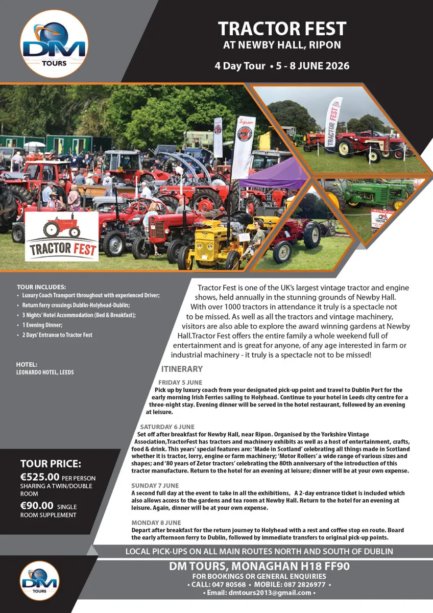 Coach Tour to Tractor Fest at Newby Hall - Image 2