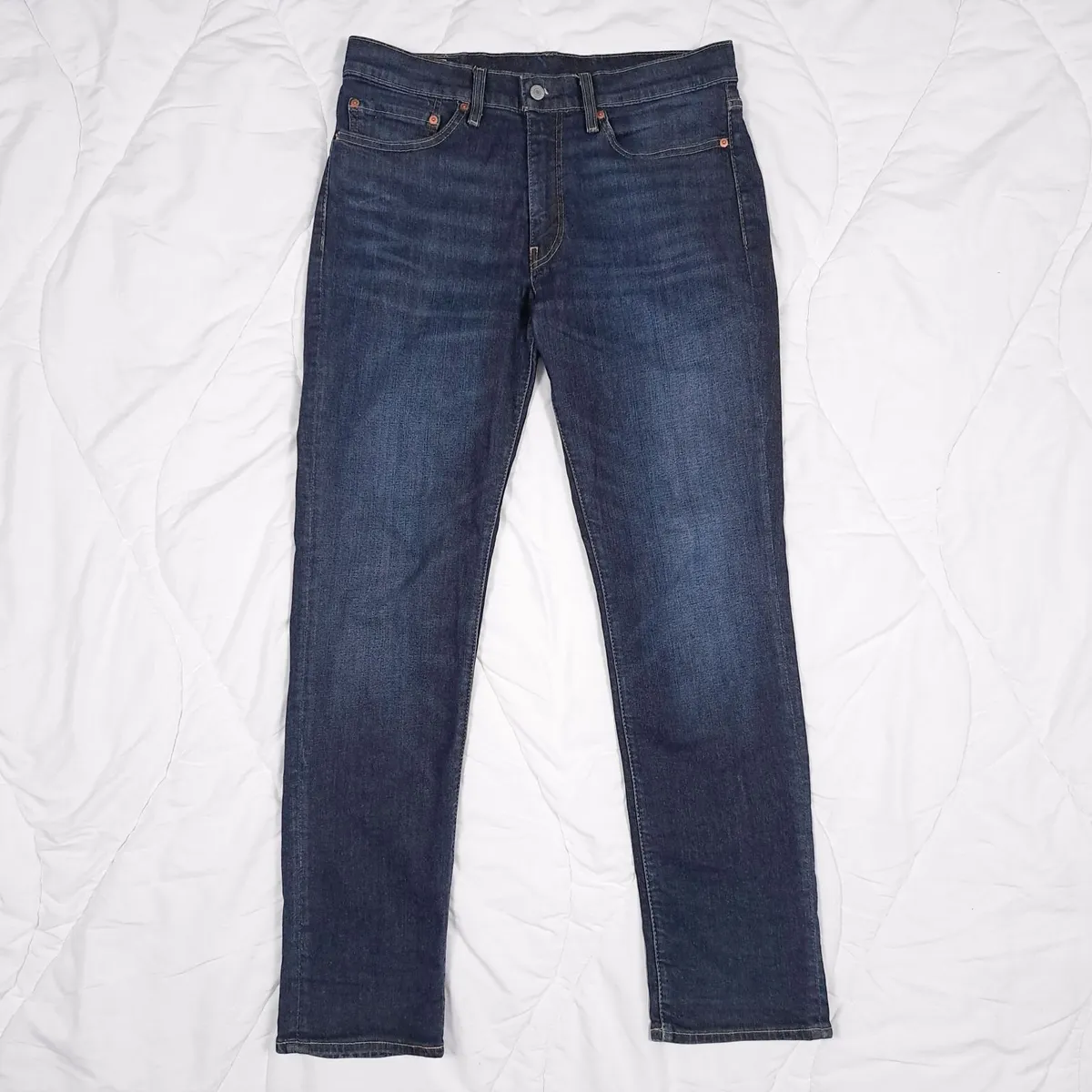 Levi's Dark Blue Straight Slim Fit Jeans W34 L32 - Image 1