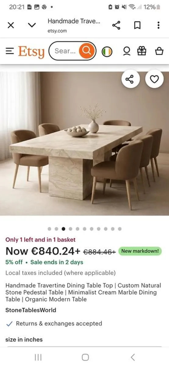 Solid marble Dining table - Image 3