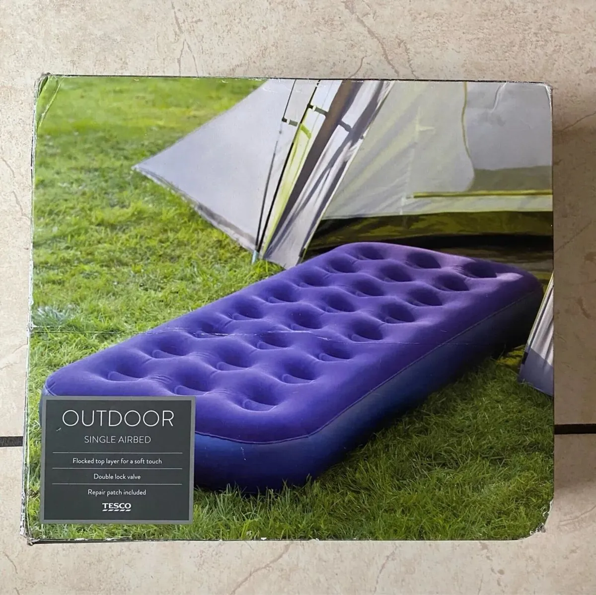 BRAND NEW Outdoor Single Airbed, Flocked top - Image 1