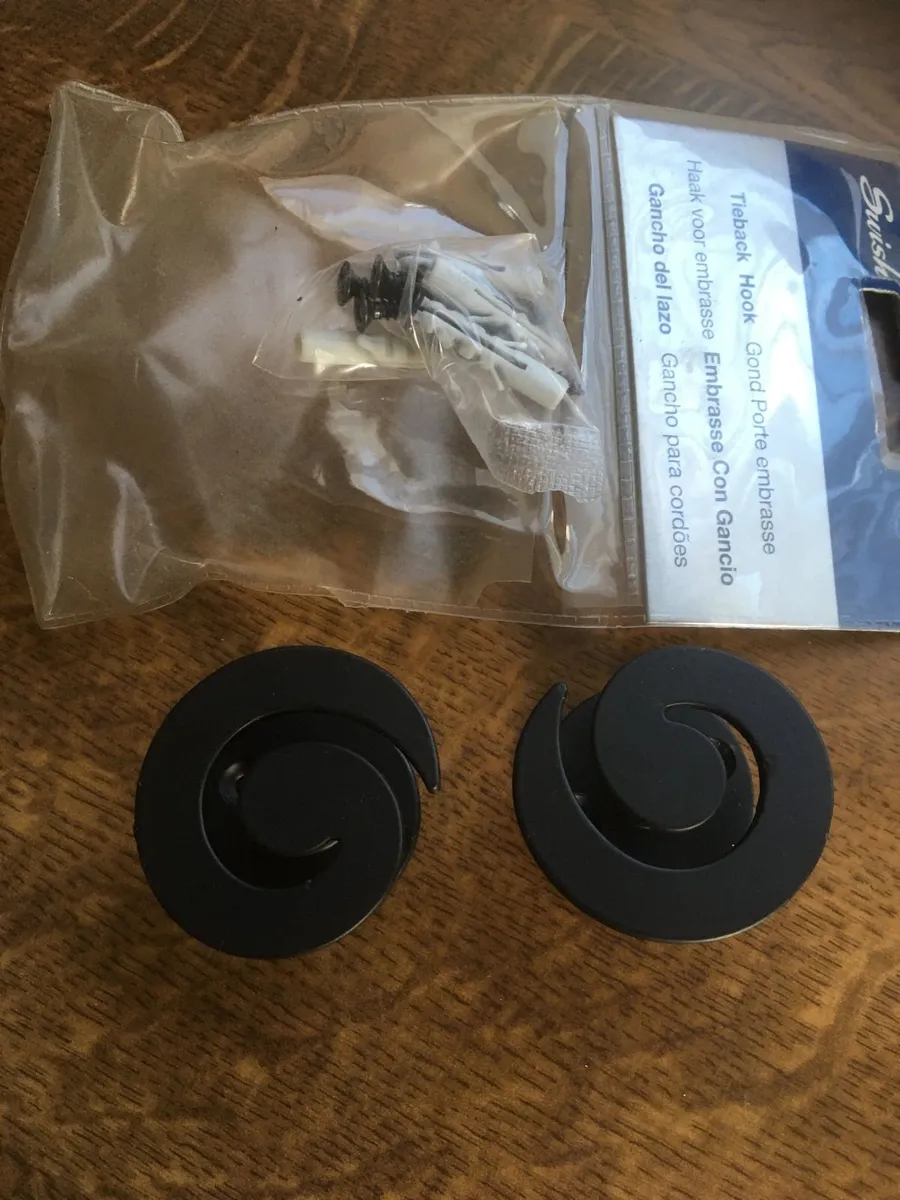 NEW Black Cast Iron Wall Tie Back Hooks - Image 2