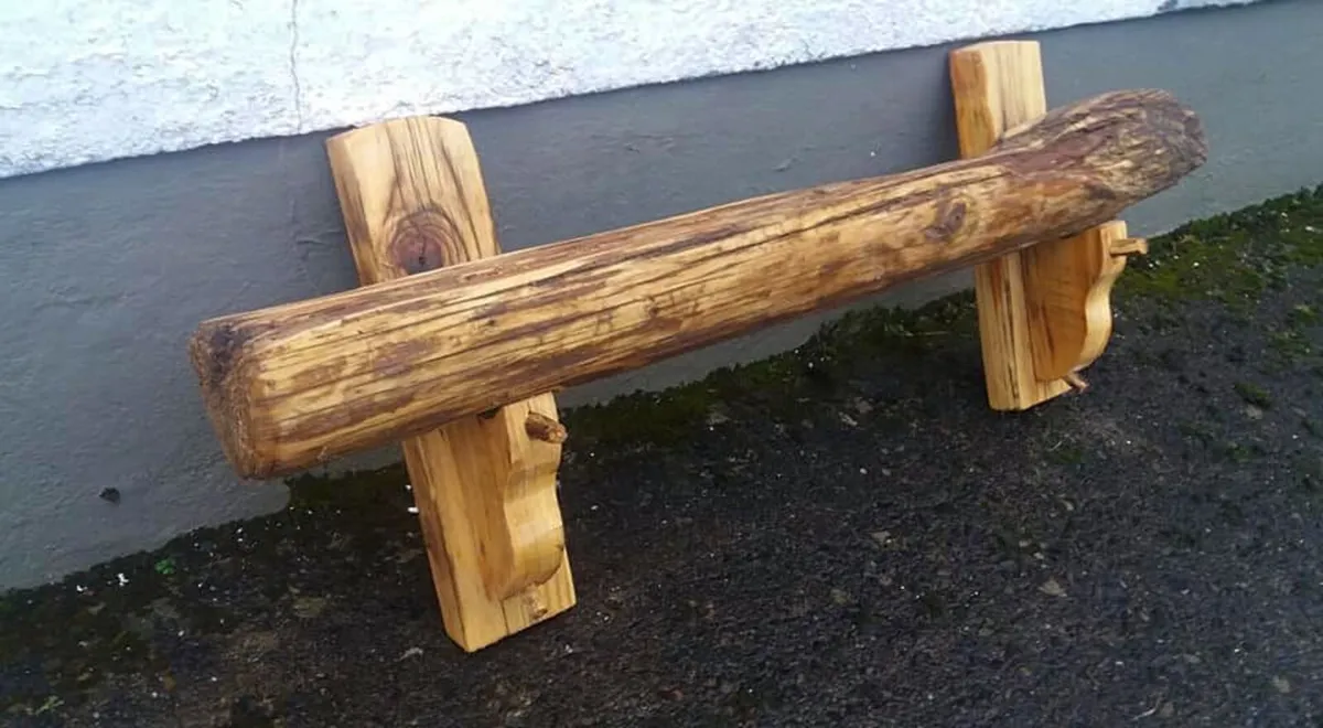 Rustic Floating Stove Mantle / Shelf - Image 4