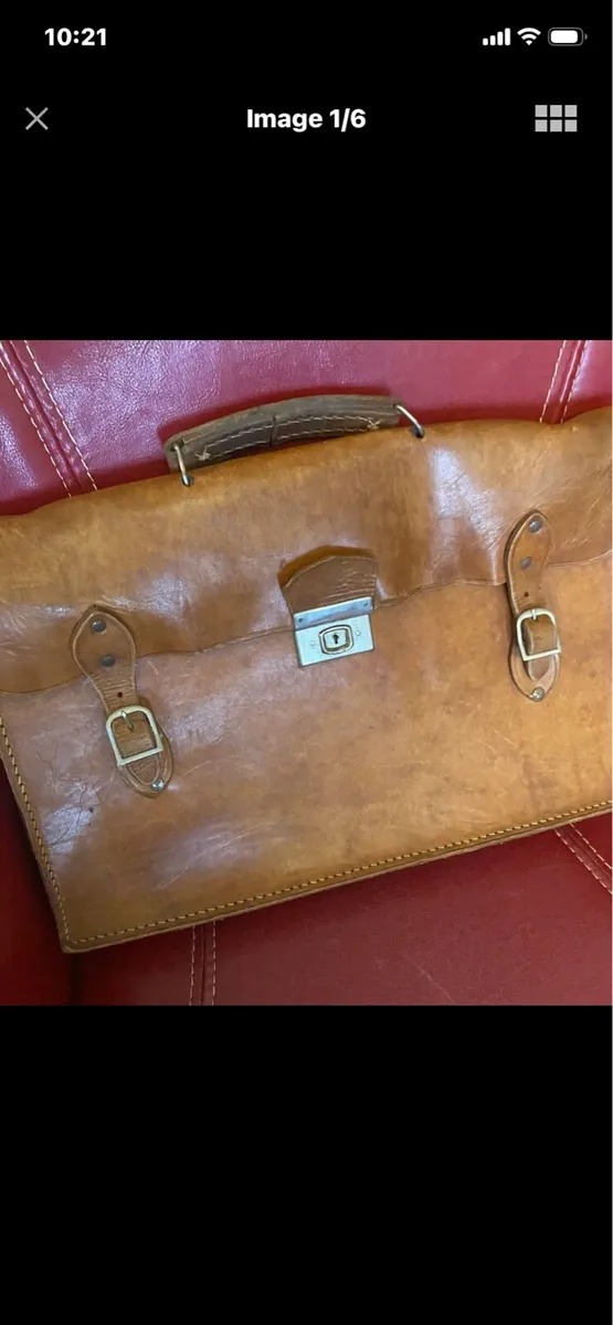 Vintage Leather Laptop bag/ Briefcase - Image 1