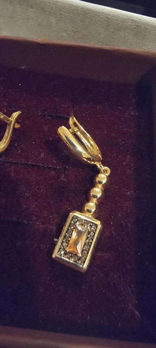 14k rose gold necklace and earrings - Image 2