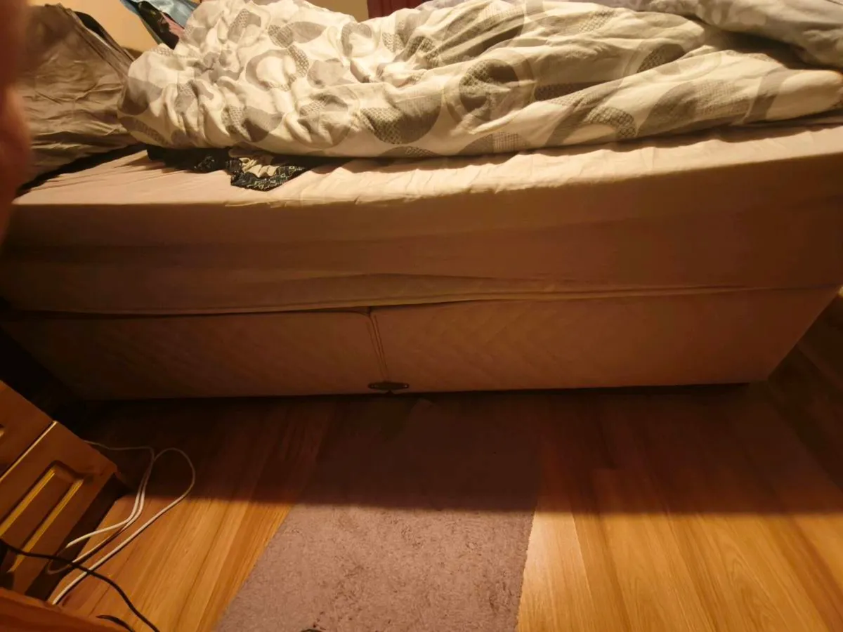 King size bedframe, mattress and headboard - Image 2