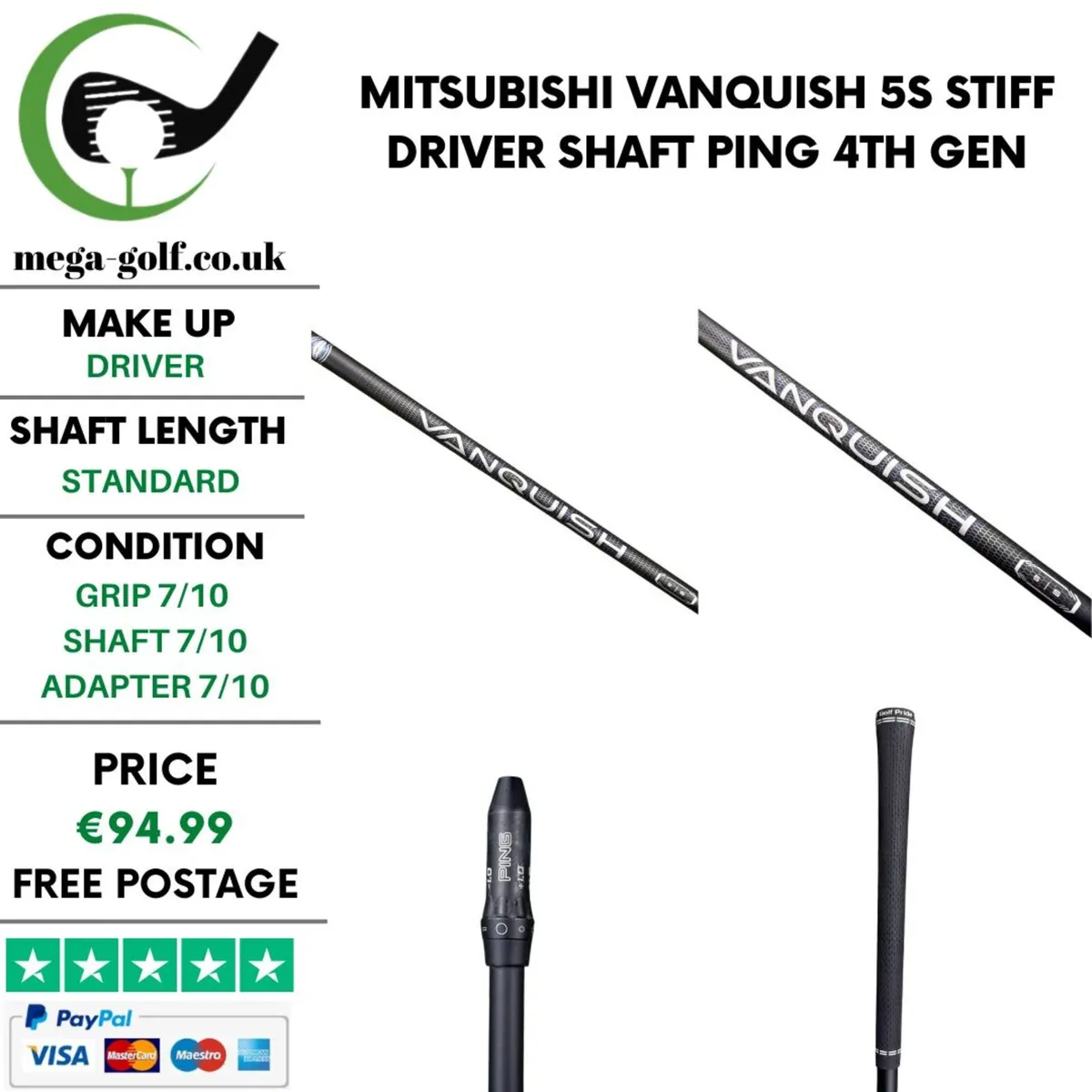 Mitsubishi Vanquish 5S Stiff Driver Shaft / Ping - Image 1