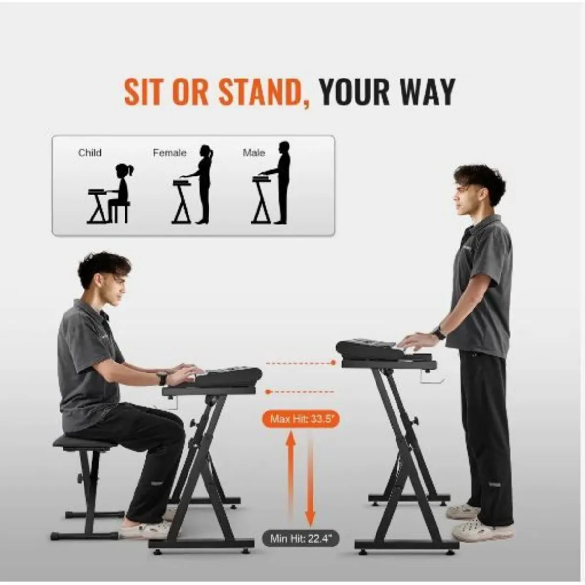 Piano Keyboard Stand and Bench Set - Image 2