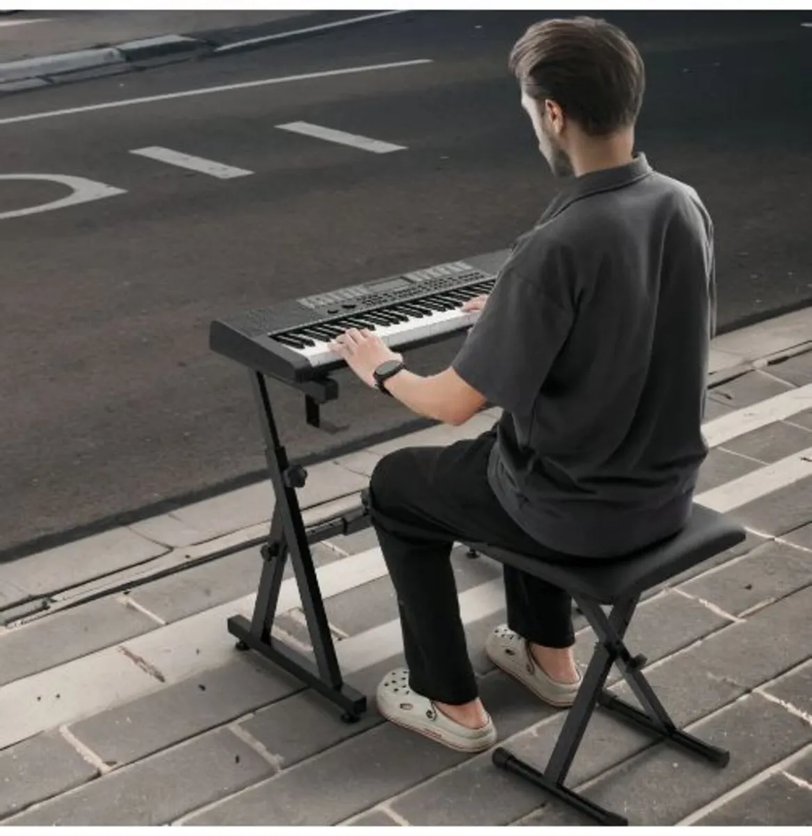 Piano Keyboard Stand and Bench Set - Image 3