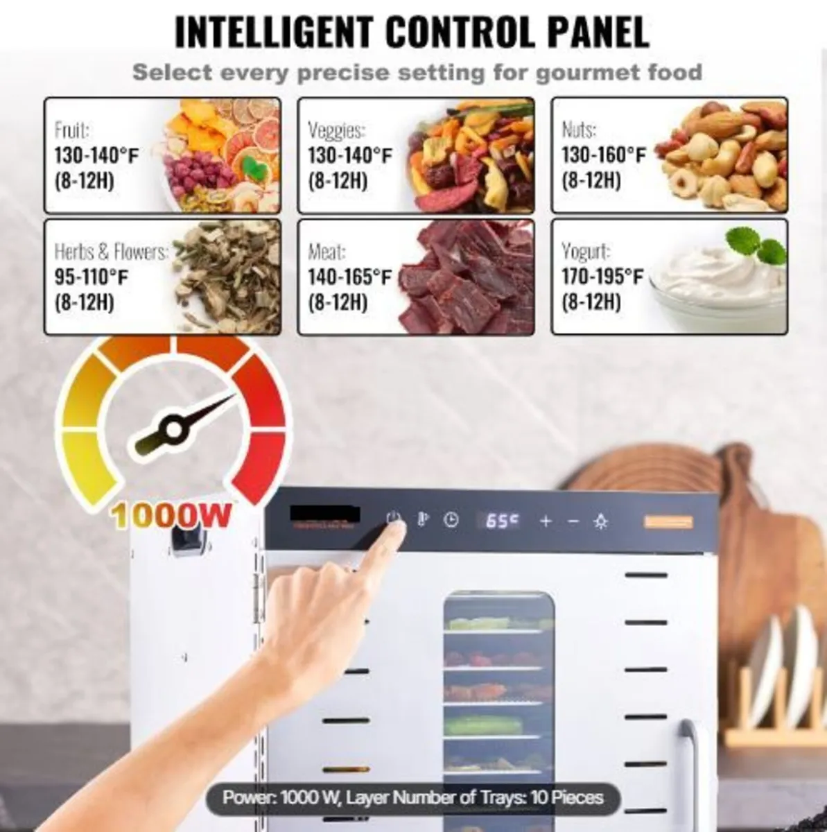 10 Trays Food Dehydrator Machine Stainless Steel - Image 3