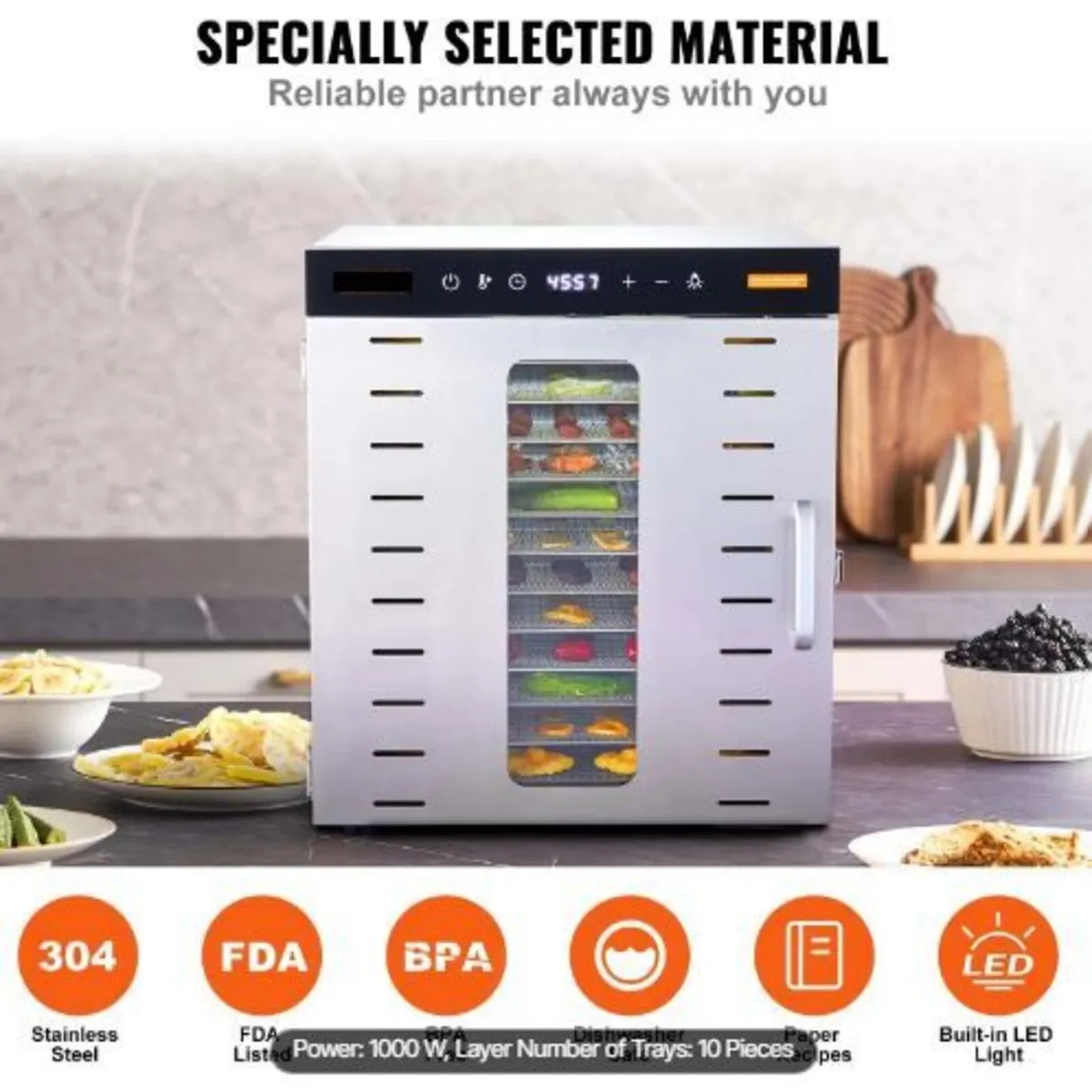 10 Trays Food Dehydrator Machine Stainless Steel - Image 4