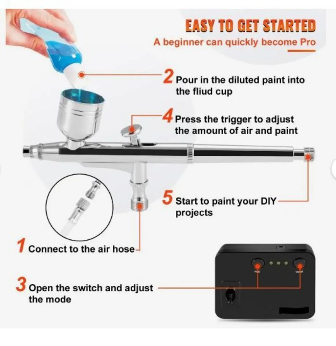 Airbrush Kit, Portable Airbrush Set - Image 4