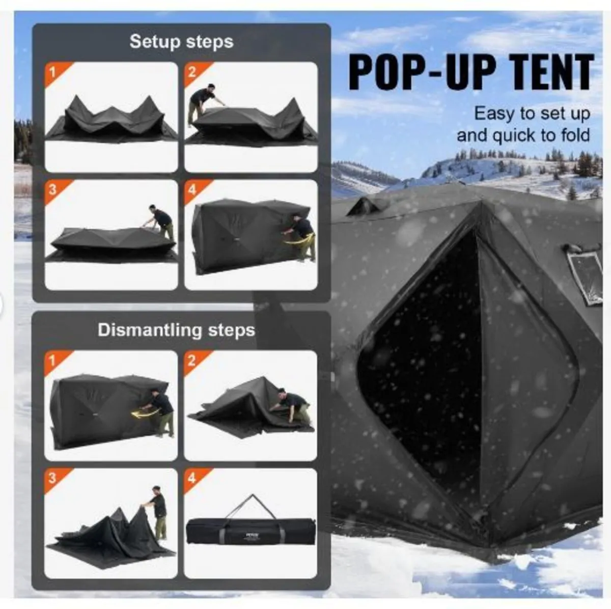 Portable Ice Shelter, 6-8 Person Pop-Up - Image 1