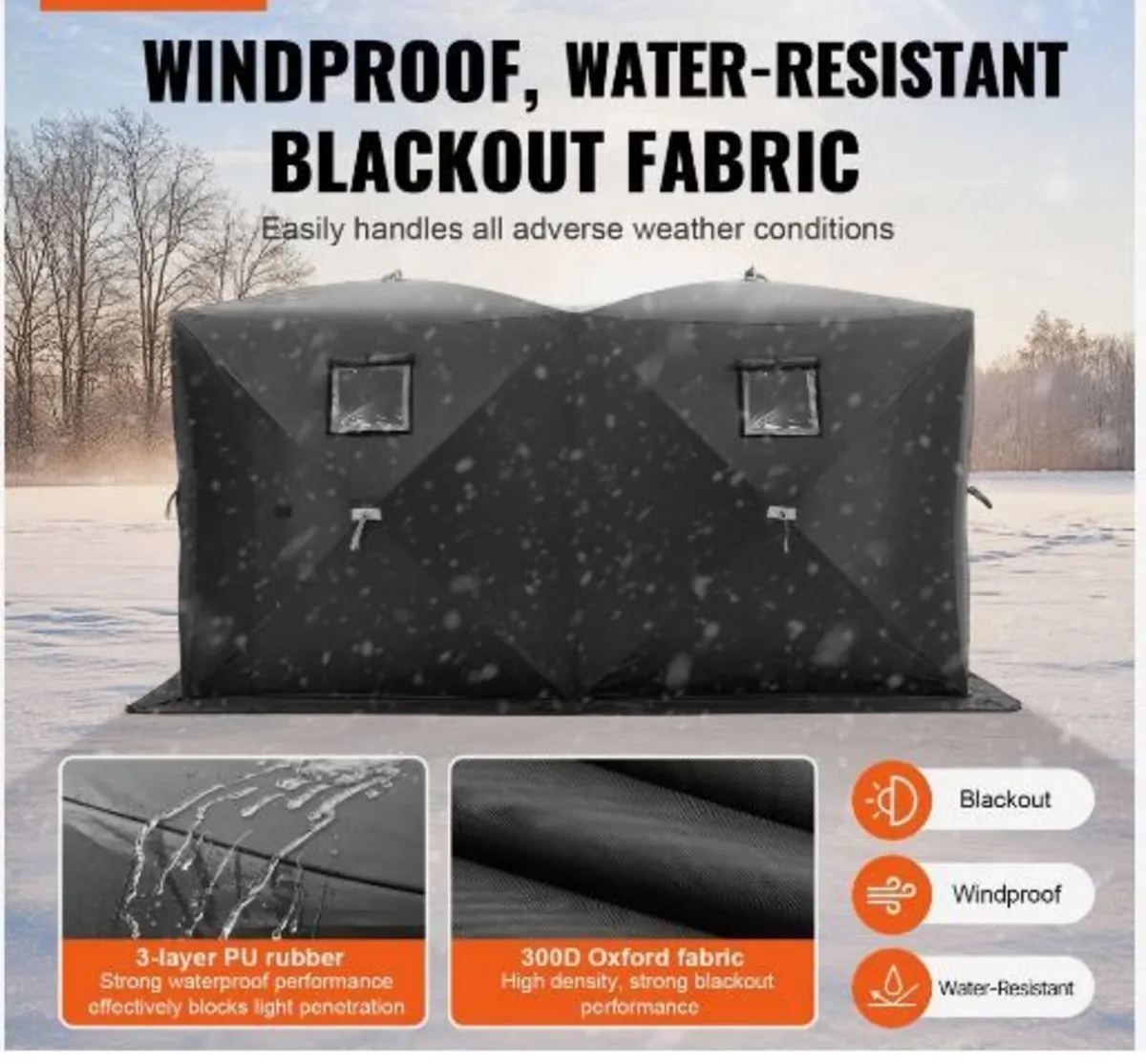 Portable Ice Shelter, 6-8 Person Pop-Up - Image 2