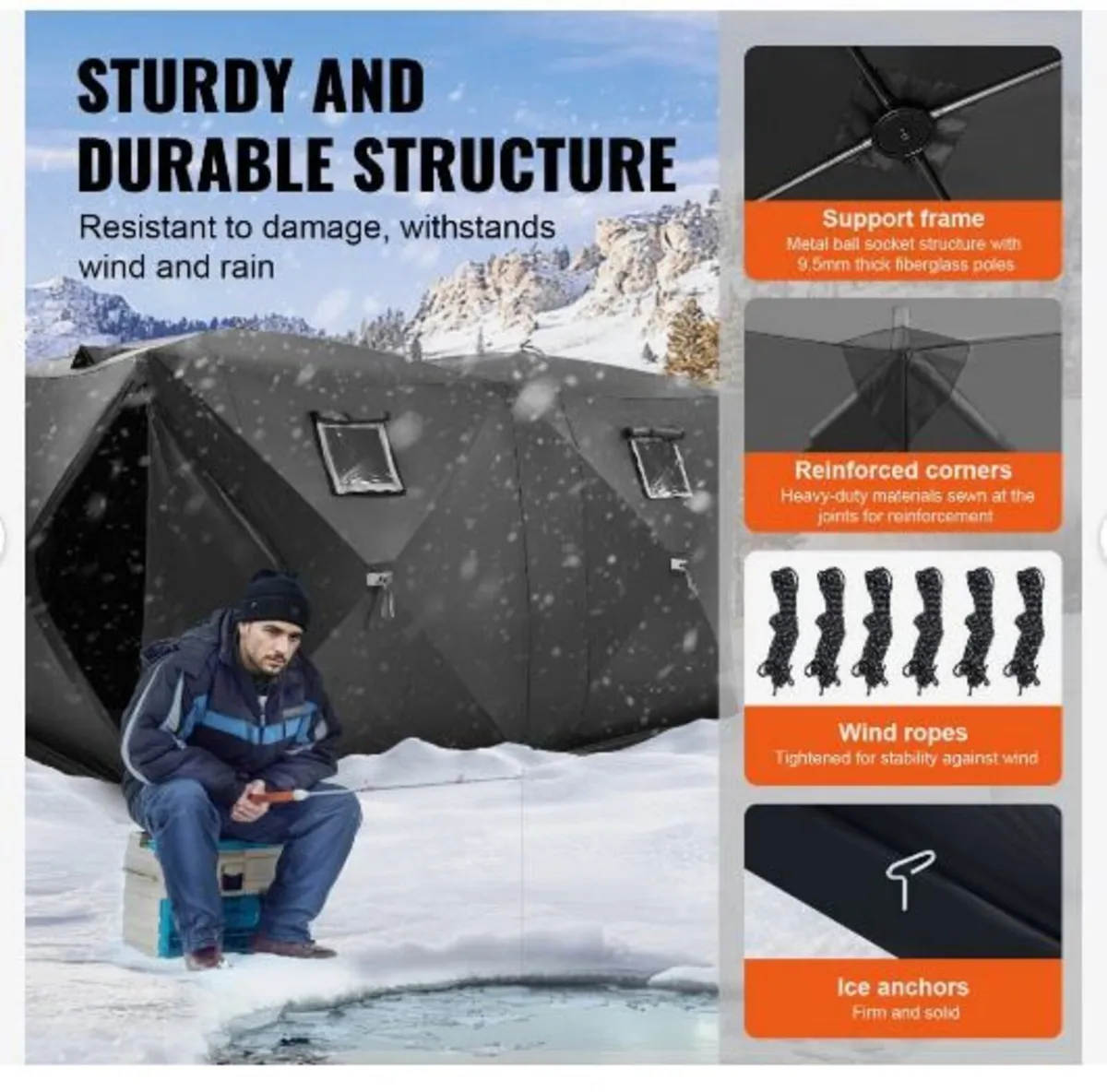 Portable Ice Shelter, 6-8 Person Pop-Up - Image 4