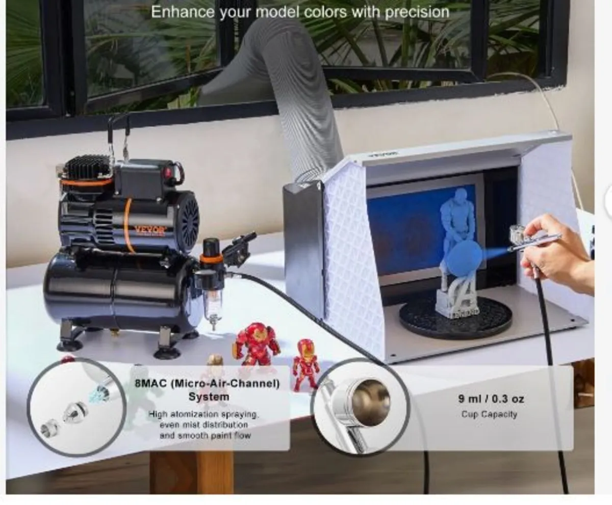 Airbrush Kit, Dual Fan Air Tank Compressor - Image 2