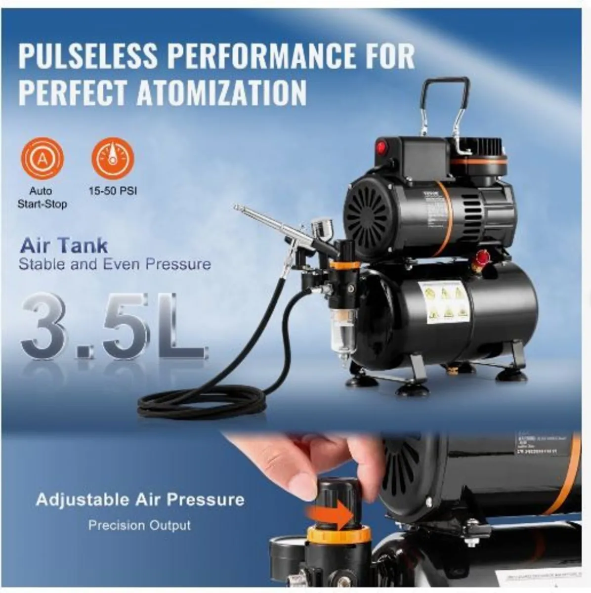 Airbrush Kit, Dual Fan Air Tank Compressor - Image 3