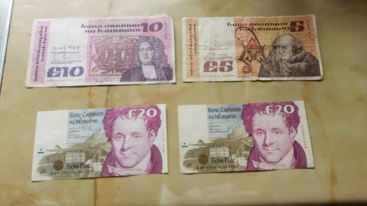 Original vintage Irish Punt notes - Image 1