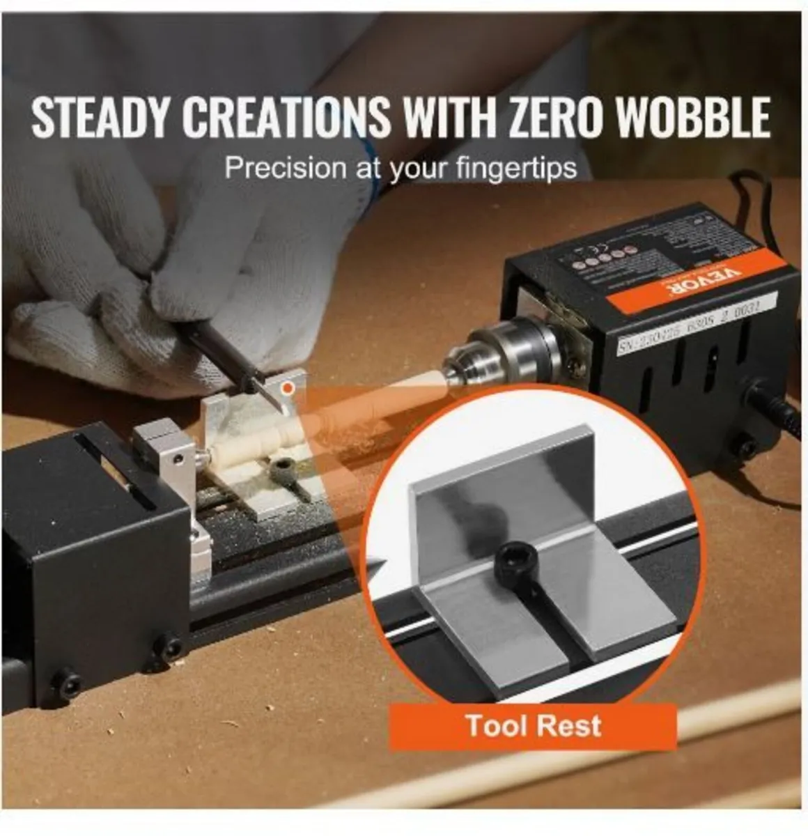 Mini Lathe Machine, 7 cm x 16 cm, 24VDC 96W - Image 3