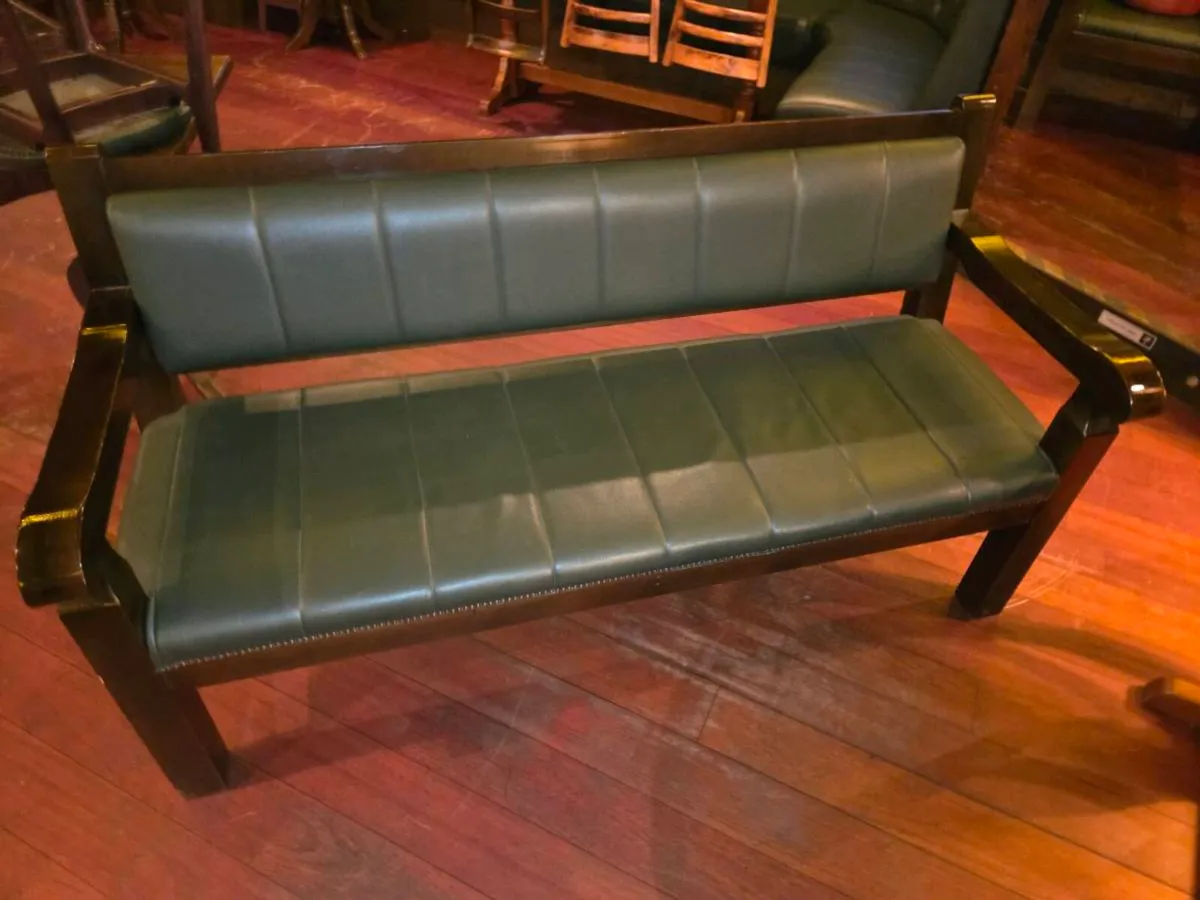 Upholstered Traditional Pub Bench - Image 1