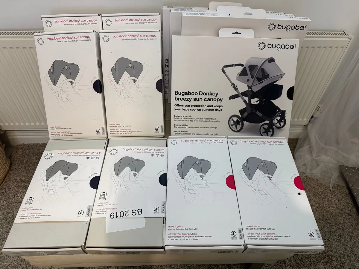 bugaboo donkey BRAND NEW canopy hoods in swords - Image 1