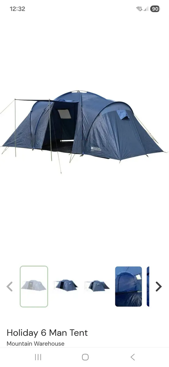 Mountain warehouse holiday 6 man tent - Image 1
