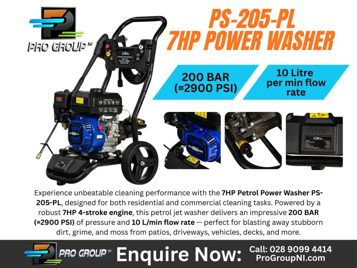 PS-205-PL - 7HP Petrol Power Washer - Image 1