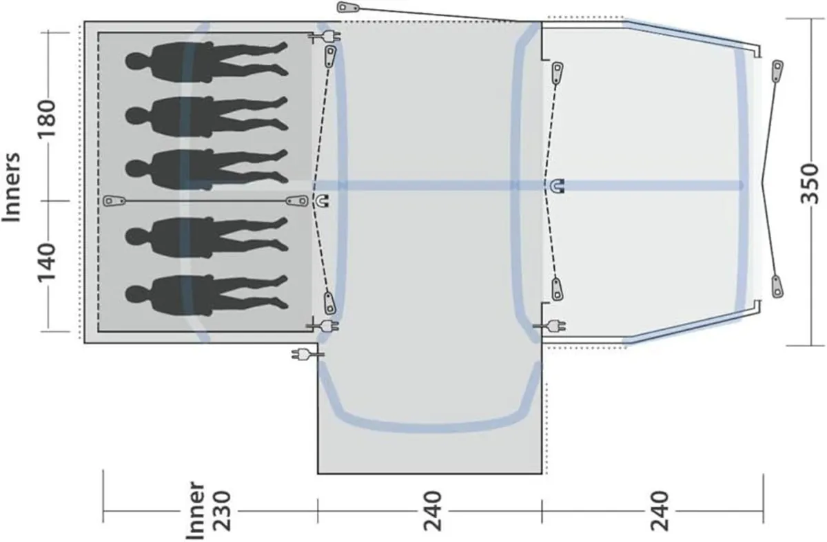 Outwell Mountain Lake 5 Air Tent (As New) - Image 2