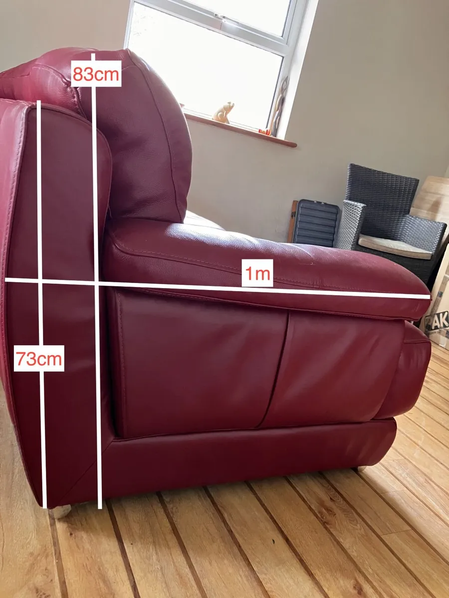 3 seater leather sofa - Image 3