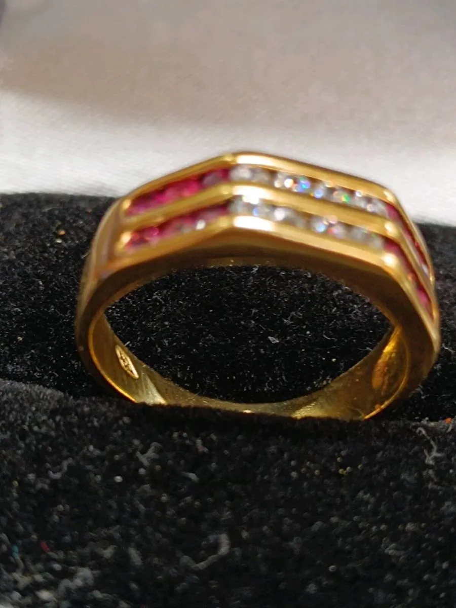 Ruby & Diamond Band, 18k Yellow Gold - Image 2